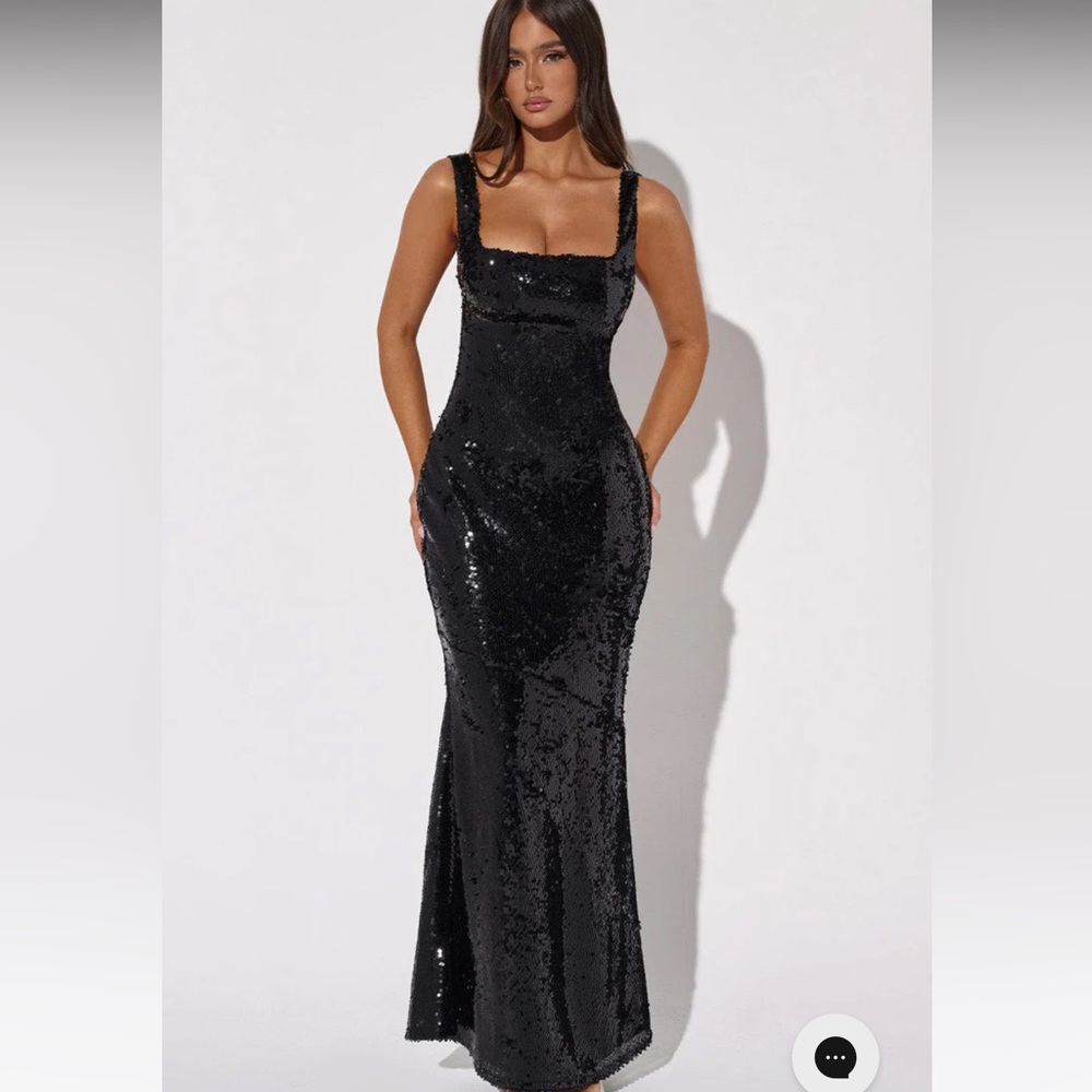 Black Sequin Dress.